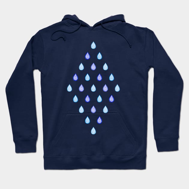 Blue raindrops Hoodie by Savousepate